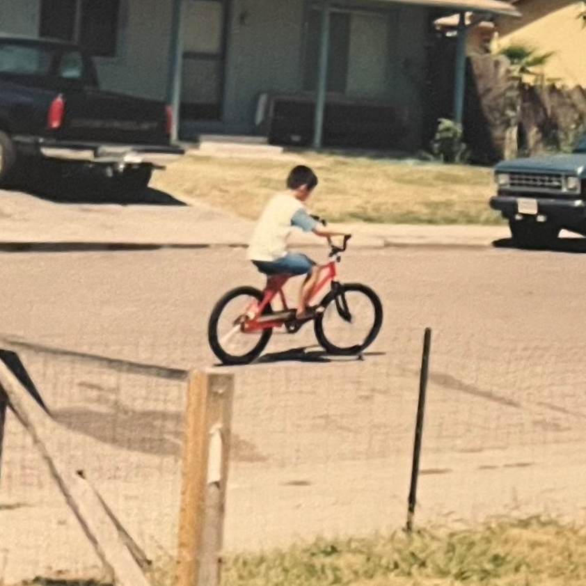 Young Rob on his bike